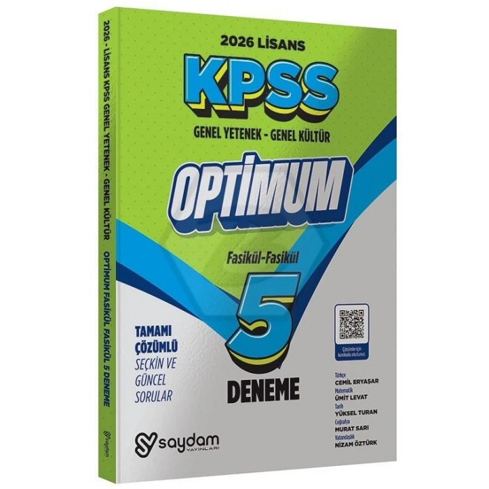 2026 KPSS Genel Yetenek Genel Kültür Lisans Optimum 5 Deneme Fasikül Çözümlü