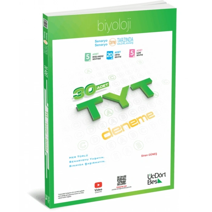 2026 - ÜçDörtBeş Yayınları TYT Biyoloji 30 Deneme