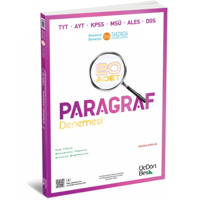 2026 - ÜçDörtBeş Yayınları Paragraf 20 Adet Denemesi