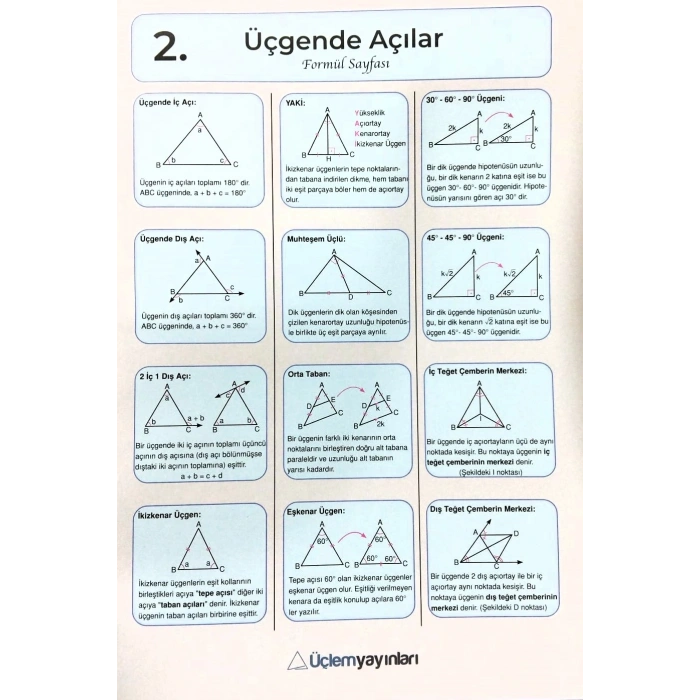 Geometri Formulleri Kitabı Üçlem Yayınları