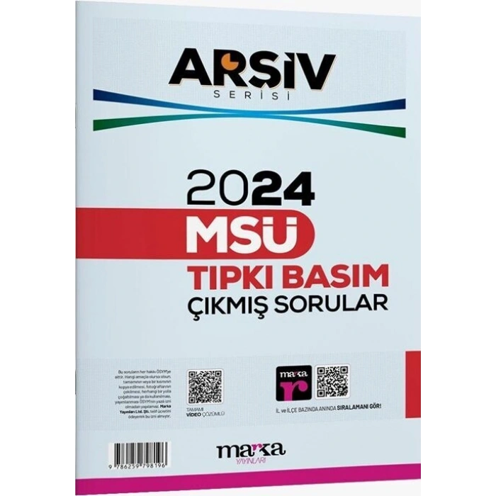 2024 MSÜ Tıpkı Basım Çıkmış Sorular Marka Yayınları