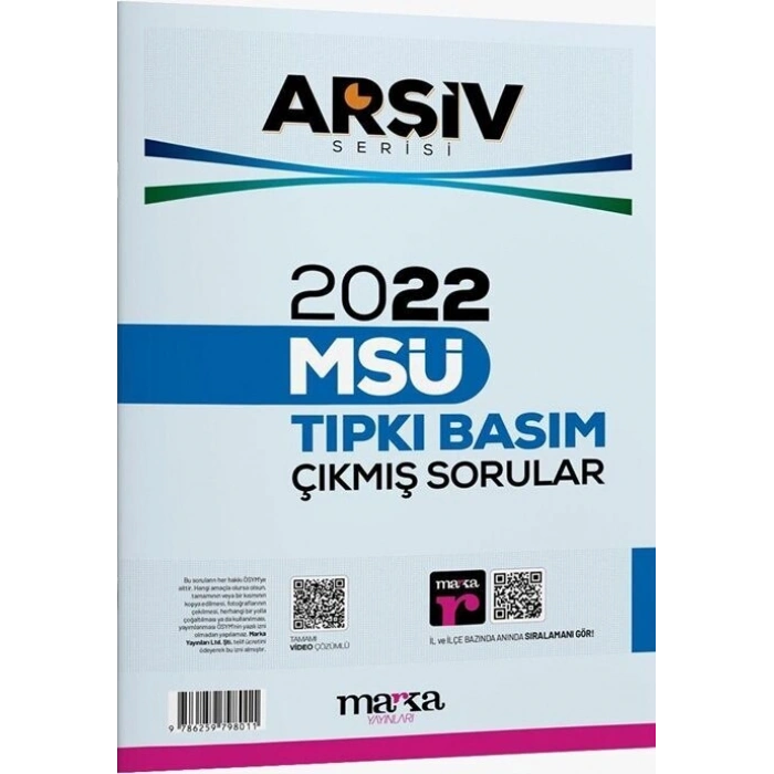 2022 MSÜ Tıpkı Basım Çıkmış Sorular Marka Yayınları