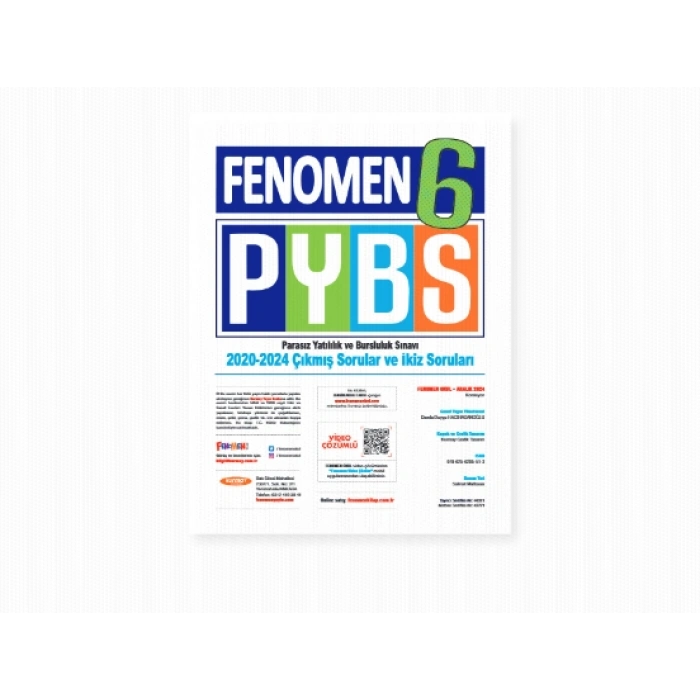 Fenomen 6. Sınıf PYBS Tüm Dersler Soru Bankası PYBS Deneme 2020-25 Çıkmış Soru