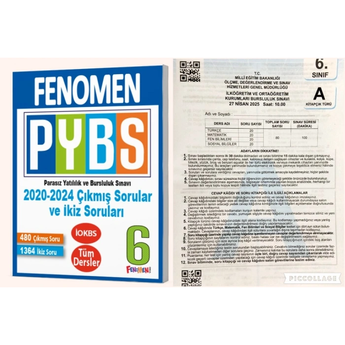 Fenomen 6. Sınıf PYBS Tüm Dersler Soru Bankası PYBS Deneme 2020-25 Çıkmış Soru