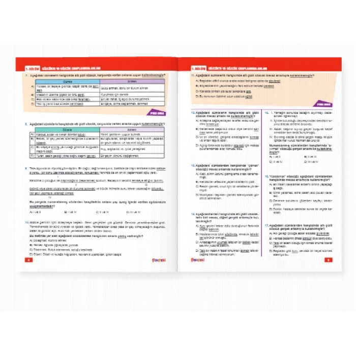 Fenomen 6. Sınıf PYBS Tüm Dersler Soru Bankası PYBS Deneme 2020-25 Çıkmış Soru