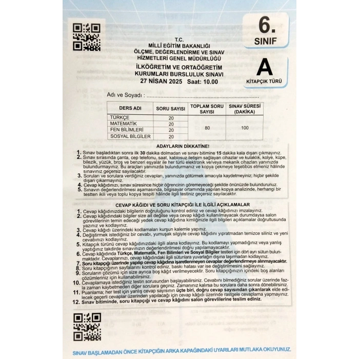 Fenomen 6. Sınıf PYBS Tüm Dersler Soru Bankası PYBS Deneme 2020-25 Çıkmış Soru