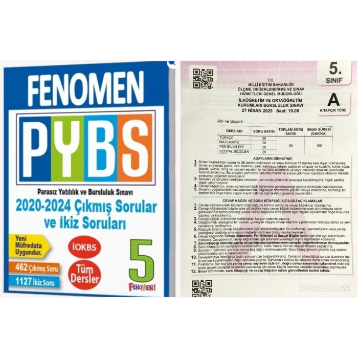 Fenomen 5. Sınıf Sınıf PYBS Tüm Dersler Soru Bankası PYBS Deneme 2020-25 Çıkmış Soru