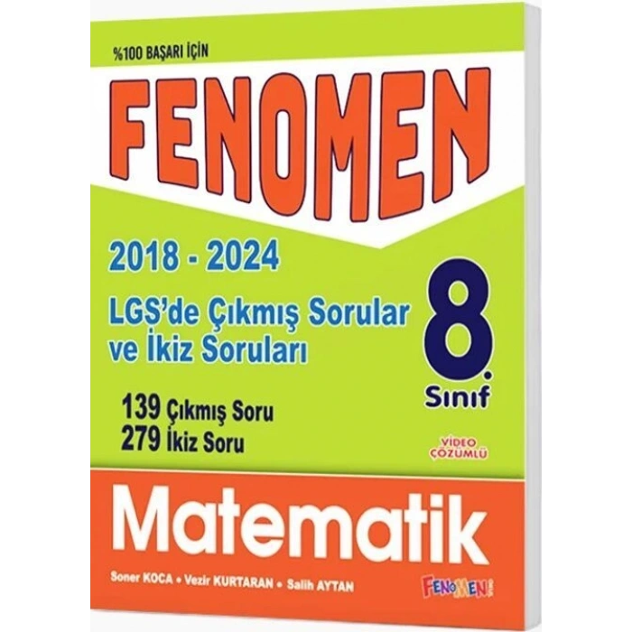 Fenomen Okul Yayınları 8. Sınıf LGS Matematik Çıkmış Sorular ve İkiz Soruları