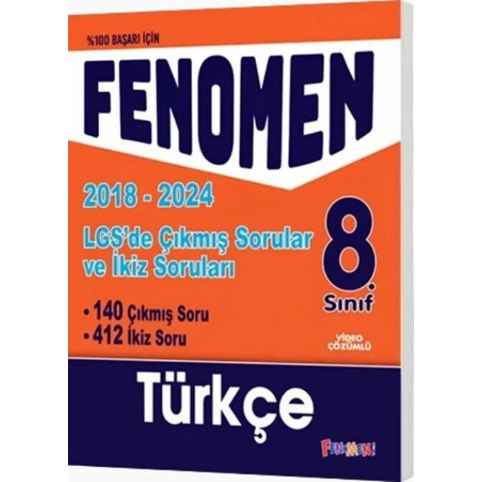 Fenomen Okul Yayınları 8. Sınıf LGS Türkçe Çıkmış Sorular ve İkiz Sorular