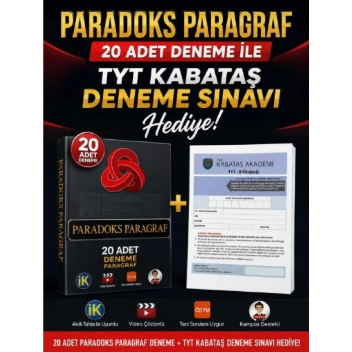 Tonguç Yayınları TYT-AYT Paradoks Paragraf üst seviye paragraf denemeler Kabataş deneme sınavı hediye