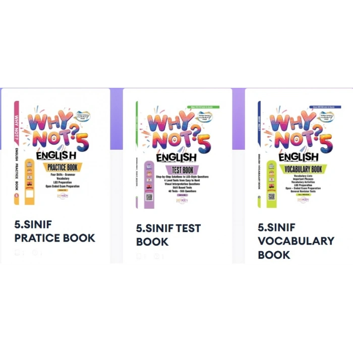 Daymoon Publishing WHY NOT ? 5. SINIF PRACTİCE BOOK-TEST BOOK-VOCABULARY 3LÜ İNGİLİZCE SET