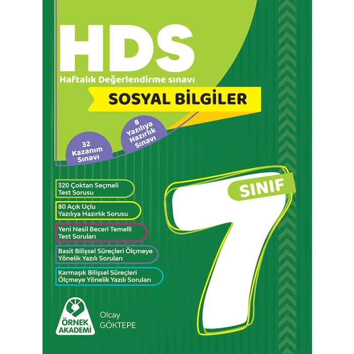 7. Sınıf Sosyal Bilgiler Haftalık Değerlendirme Sınavı HDS