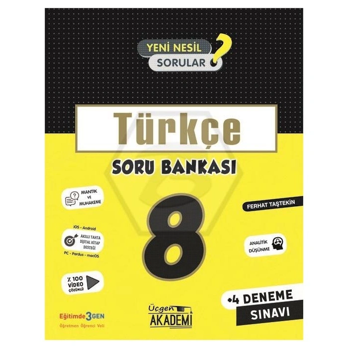 8. Sınıf LGS TÜRKÇE Soru Bankası ÜÇGEN AKADEMİ