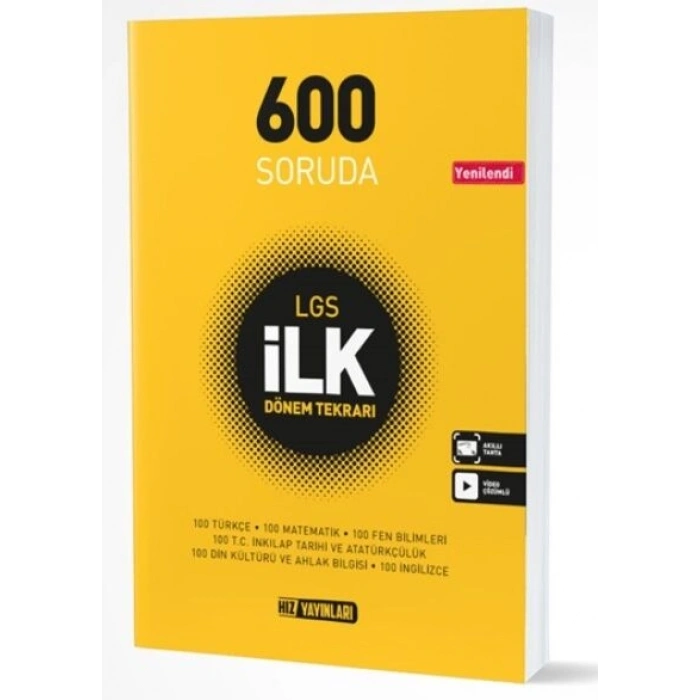 Hız Yayınları 8. Sınıf LGS 600 Soruda İlk Dönem Tekrarı