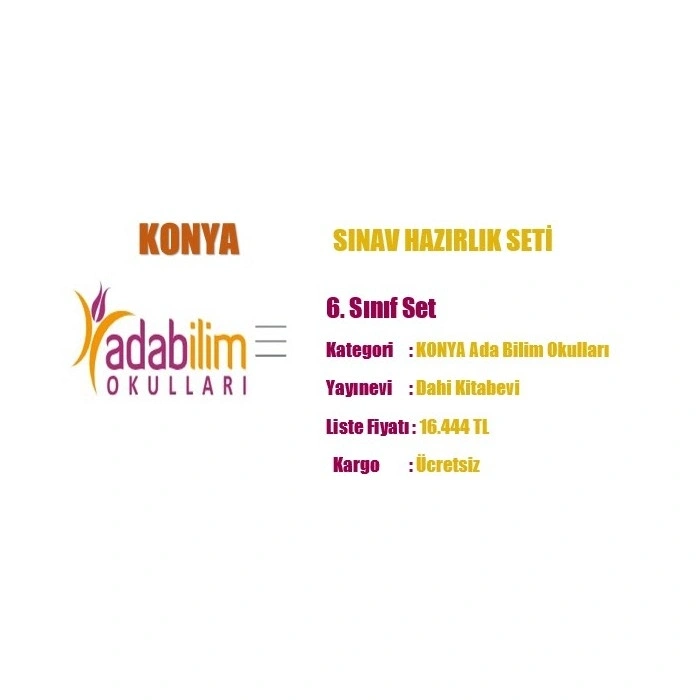 KONYA ADABİLİM OKULLARI 6. SINIF KİTAP SETİ