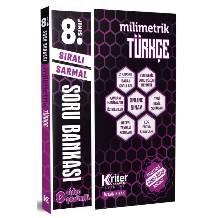 Kriter Akademi 8. Sınıf Türkçe Soru Bankası