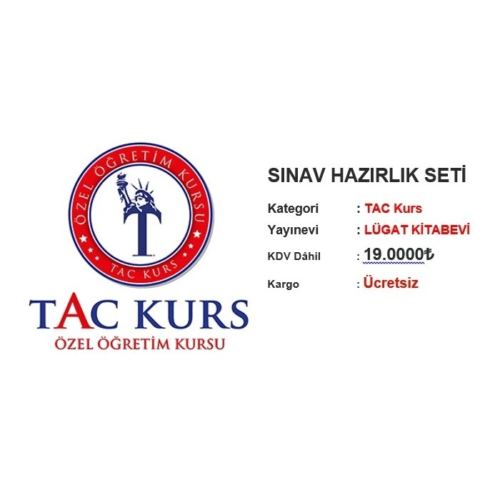 TAC KURS 12. SINIF EŞİT AĞIRLIK KİTAP SETİ