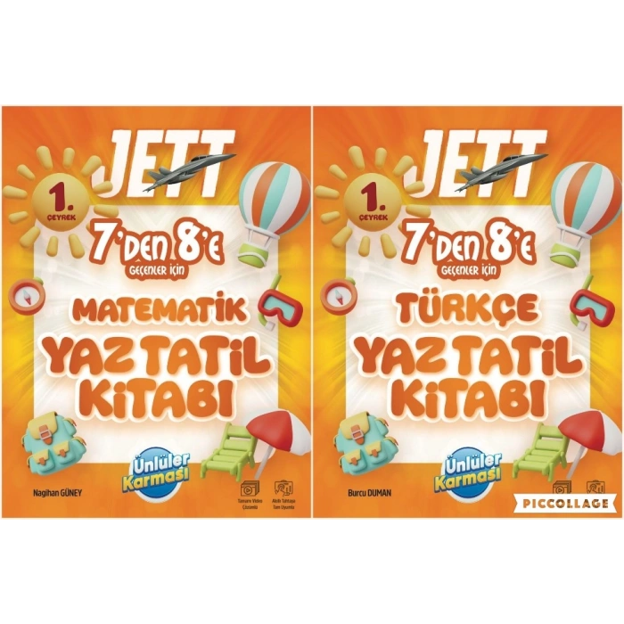Ünlüler Karması 7 den 8 e Geçenlere Jett Türkçe ve Matematik Yaz Tatil Kitabı
