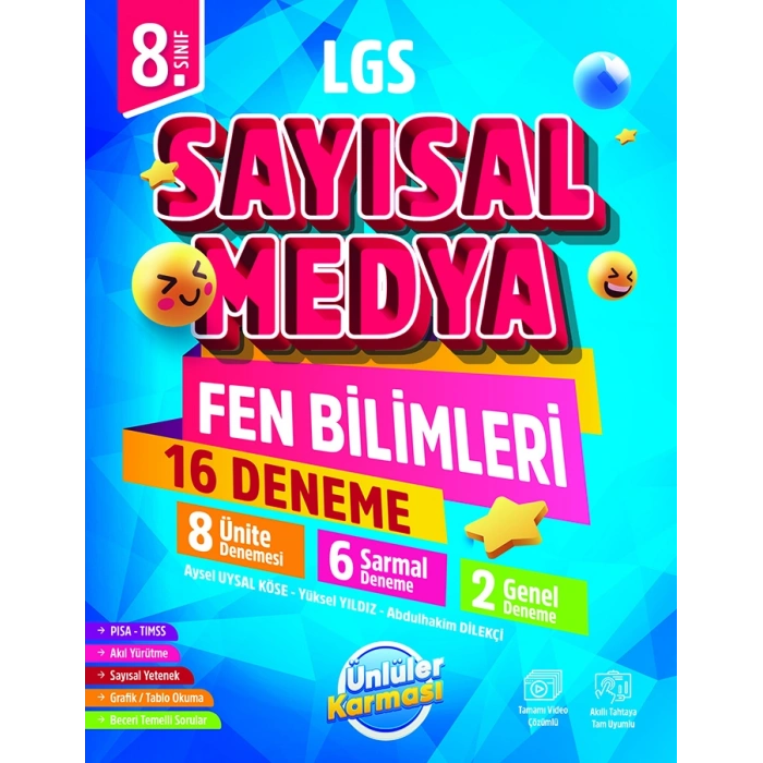 Ünlüler Karması 8. Sınıf LGS Sayısal Medya Fen Bilimleri 16 Deneme