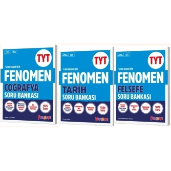 2025 Fenomen TYT Tarih TYT Coğrafya ve TYT Felsefe Soru Bankası Seti
