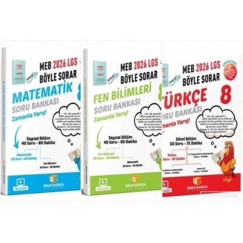 2026 Sinan Kuzucu 8. Sınıf LGS Matematik Fen Türkçe Set - 3 Kitap
