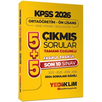 2026 Ortaöğretim Ön Lisans Genel Yetenek Genel Kültür Çözümlü Son 10 Sınav Fasikül Fasikül Çıkmış Sorular