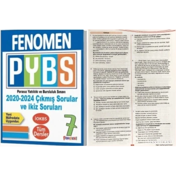 Fenomen 7. Sınıf PYBS Tüm Dersler Soru Bankası PYBS Deneme 2020-25 Çıkmış Soru