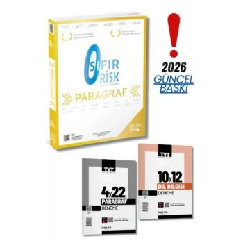 Üç Dört Beş Yayıncılık 2026 TYT Paragraf Sıfır Risk Hamza Kaya  + Paragraf Deneme + Dil Bilgisi Deneme