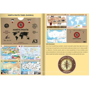 İlkokul Pratik Harita Seti - Yaz Çiz Sil