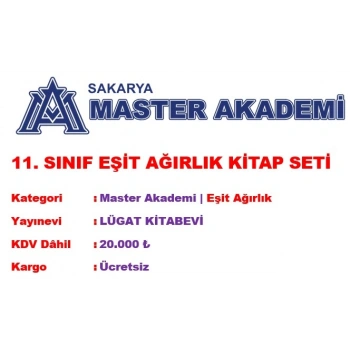 MASTER AKADEMİ 11. SINIF EŞİT AĞIRLIK KİTAP SETİ