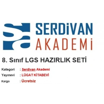 SERDİVAN AKADEMİ 8. SINIF LGS SINAV HAZIRLIK SETİ