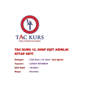TAC KURS 12. SINIF EŞİT AĞIRLIK KİTAP SETİ