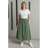 Kadın Cepli Lastikli Kloş Poplin Uzun Etek