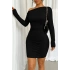 Tek Omuz Drapeli Vücuda Oturan Mini Elbise – Esnek Kumaş - Kışlıkk-Mevsimlik