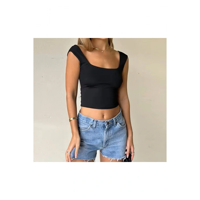 Sırt Bağlamalı Dekolteli Bluz