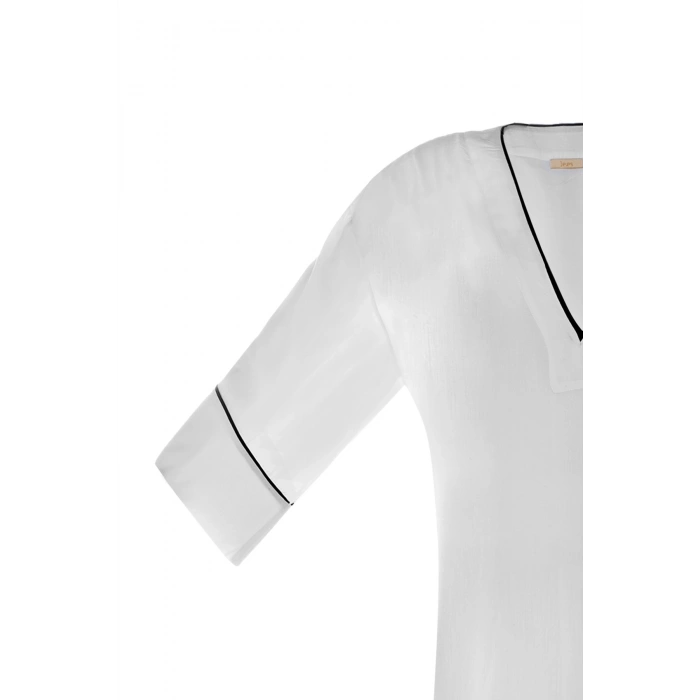 BEYAZ YAZLIK RAHAT ELBİSE