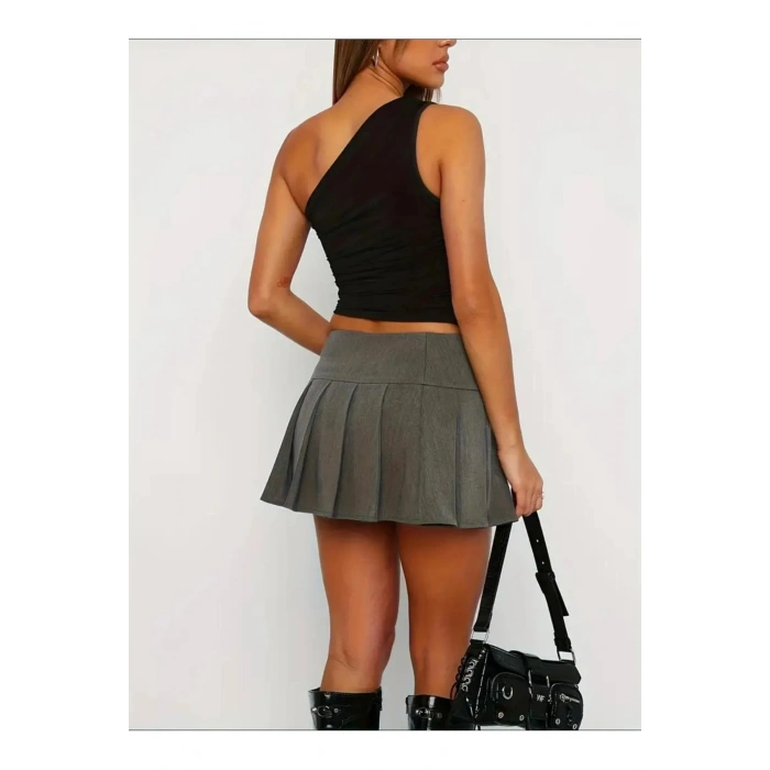 Tek Omuz Detaylı Büzgülü Bluz