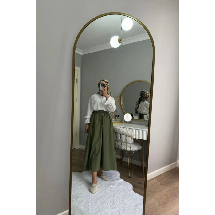 POPLİN CEPLİ KLOŞ ETEK