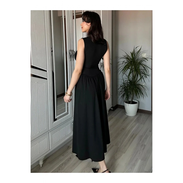 Kadın Kare Yaka Kalın Askılı Elbise