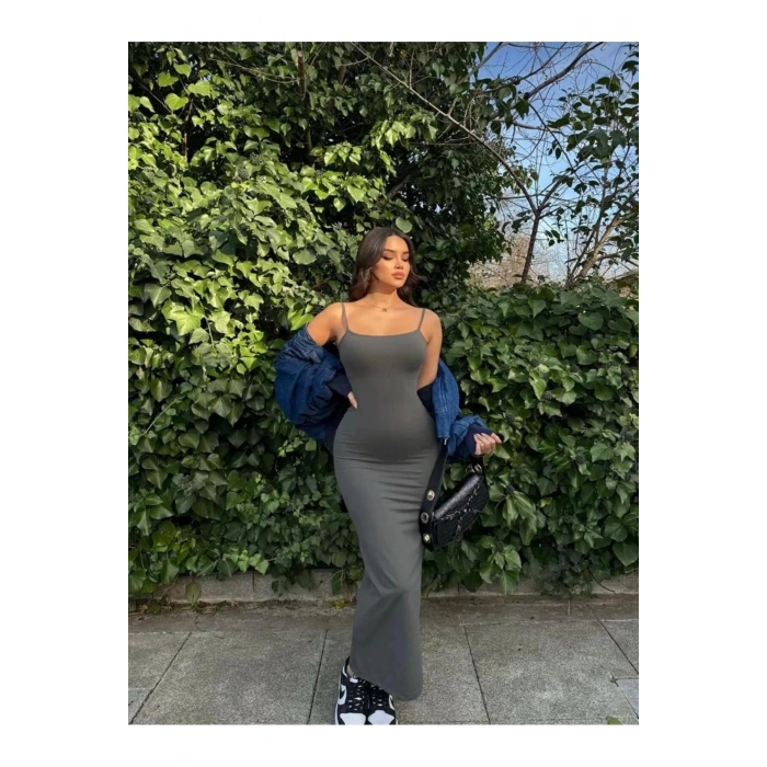 İsabella Kadın Uzun Ayarlanır Askılı Elbise