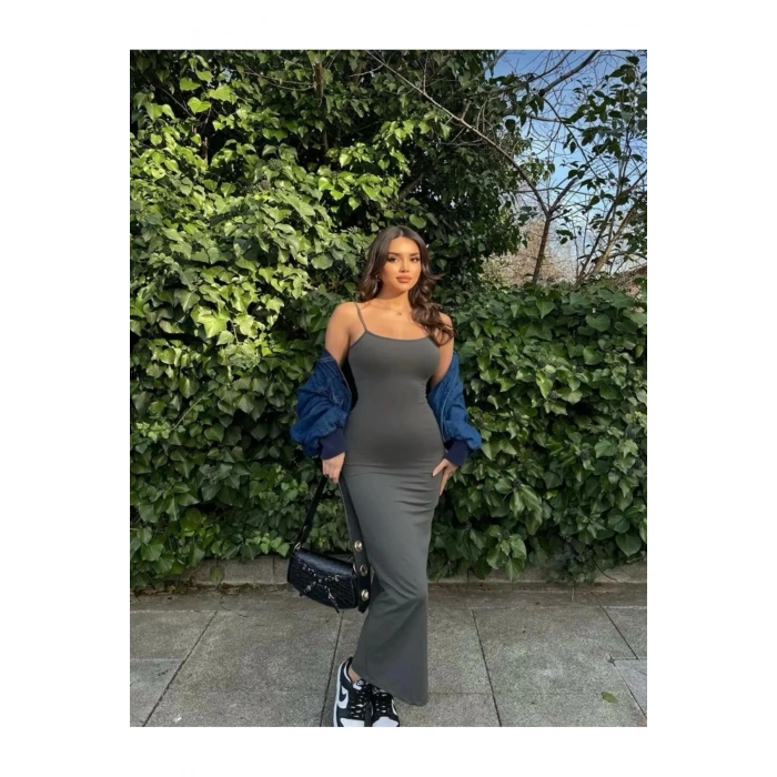 İsabella Kadın Uzun Ayarlanır Askılı Elbise