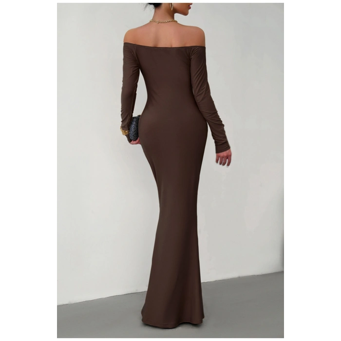 Vücuda Oturan Kadın- Maxi Uzun Elbise -Mevsimlik- Tam Kalıp-Balık Elbise-