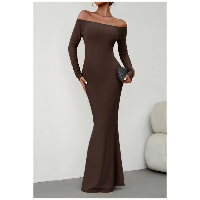 Vücuda Oturan Kadın- Maxi Uzun Elbise -Mevsimlik- Tam Kalıp-Balık Elbise-