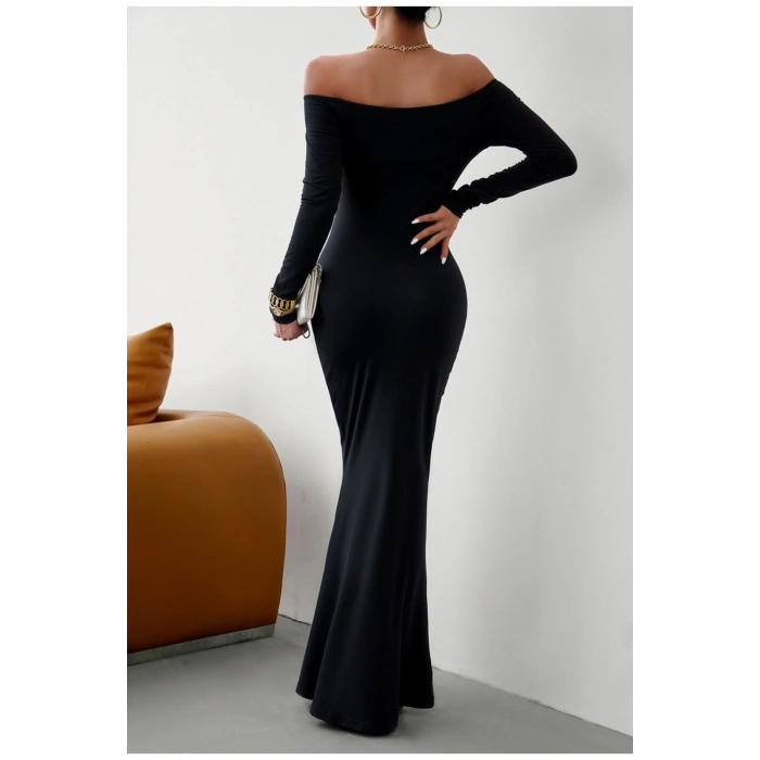 Vücuda Oturan Kadın- Maxi Uzun Elbise -Mevsimlik- Tam Kalıp-Balık Elbise-