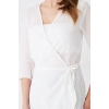 Kadın Beyaz Şifon Bağlamalı Pareo Hırka