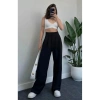 Siyah Kadın Yüksek Bel Cırtlı Trend Palazzo Pantolon