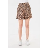 Yüksek Bel Leopar Desenli Kadın Şort – Günlük Rahat Kesim