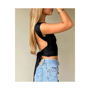 Sırt Bağlamalı Dekolteli Bluz