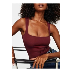 Kare Yaka Geniş Askılı Basic Bluz