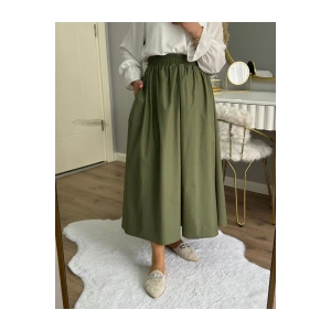 POPLİN CEPLİ KLOŞ ETEK